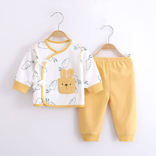 小羊嘟嘟新生婴儿分体套装纯棉宝宝秋衣秋裤初生儿和尚满月服四季婴儿睡衣 11167红色 59 （建议2-3月10-12斤）