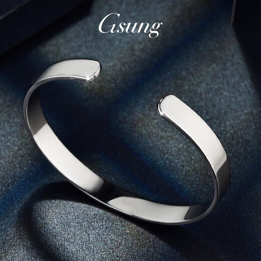 GsunGGSUNG Platinum Men's Solid Bracelet Couple's Bracelet Women's Platinum PT950 Simple and Fashionable Men's and Women's Model Customized Deposit Special Shot Single Shot Invalid No Shipment
