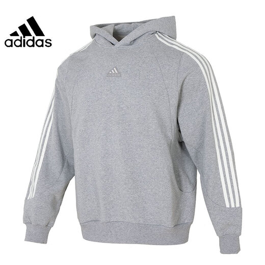 Толстовка Adidas с капюшоном мужская и женская одежда 24 зимний хлопок плюс бархатный теплый и свободный нейтральный случай повседневной одежды молодежный джампер Ji6636-Gray/предлагается взять небольшой размер 175/96A/M