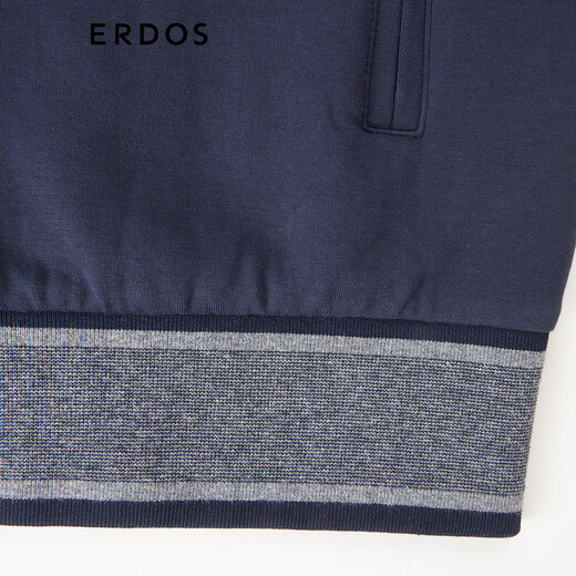 ERDOS spring and summer hooded long-sleeved contrasting striped comfortable casual fashion men's cardigan jacket navy blue L 175/96A