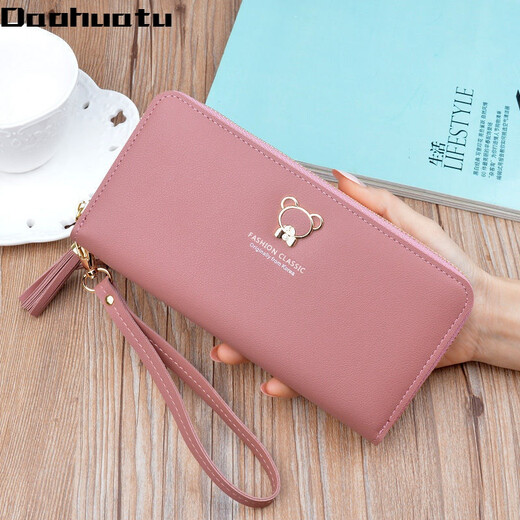 Daohuatu neuer Brieftasche für Frauen Langer koreanischer Mode Handheld Hand Halting Coin Brieftasche Reißverschluss Multifunktionales Mobiltelefonbeutel Long Blau
