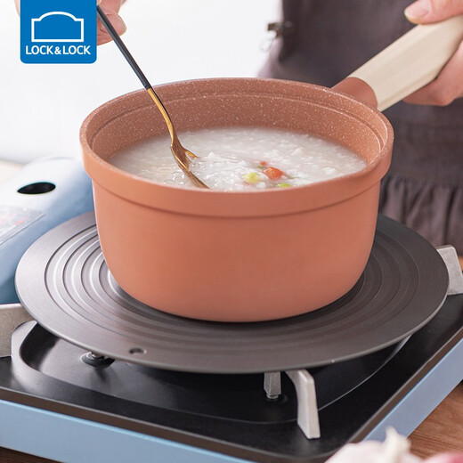 LOCK&LOCK kitchen anti-slip heat conductor plate household anti-burn black pot bottom protector heat conductor pad heating seafood steak thawing tray 24CM*3MM (thick)