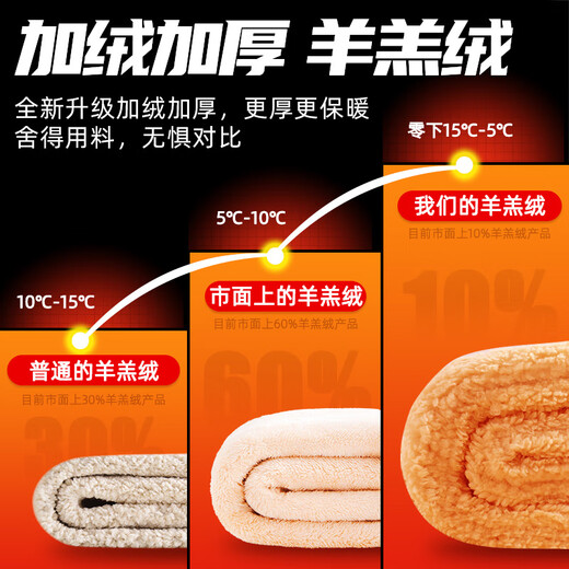 JEANSWEST LIFE Jeans West casual pants men's winter style plus velvet thickened men's warm lamb velvet trousers men's thick pants trendy