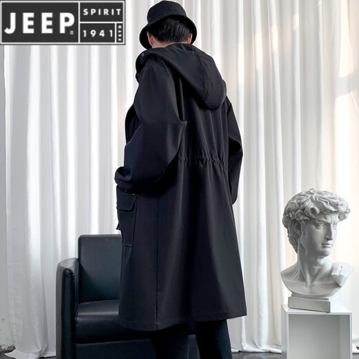 Jeep Spirit Sweaty Wind Coat Chaqueta de abrigo para hombres Nuevo abrigo de rodilla Over-Knee Autumn e invierno en espesor de la ropa sobre ropa masculina algodón verde militar más grueso l 115jin [Jin equivale a 0.5 kg] -140Jin [Jin equivale a 0.5 kg]