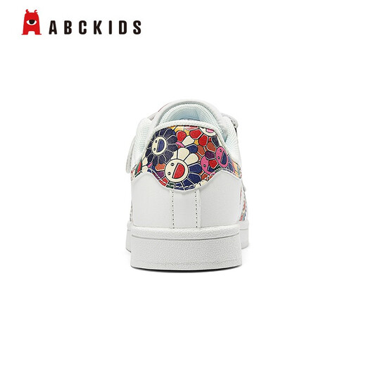 ABC Kinder Kinderschuhe 2025 Frühling neuer Jungenschuhe kleine und mittelgroße Kinderklettklasse Sneakers Weibchenschale weiße Schuhe Weiße Größe 35 Geeignet für ungefähr 21,4 cm lang