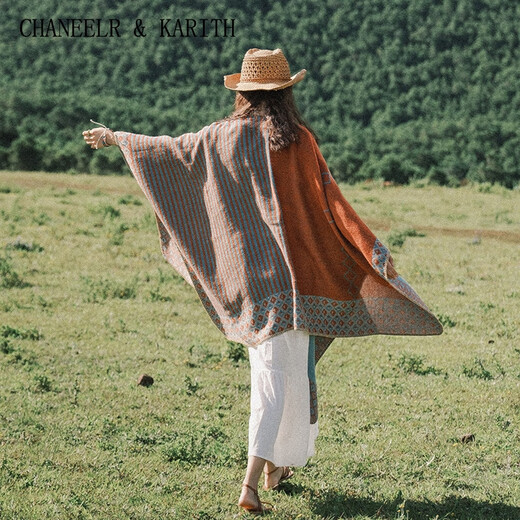 Chaneelr / Karith Cape Schalschal Mode Frauen Winterschalm warmer Schal für Frauen Herbst und Winter Frauen Schal Orange Neue Art Orange 160*135