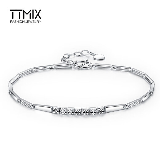 TTMIX platinum bracelet with diamond pattern PT950 platinum bracelet, versatile simple hand jewelry, birthday gift for girlfriend, custom deposit, custom engraving