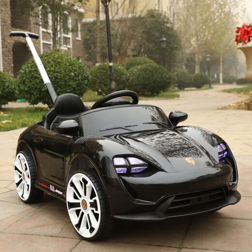 Babypure shine children's electric car four-wheel remote control car swing car can seat people with push rod charging with remote control for boys and girls red dual electric dual drive + remote control + early education + push handle