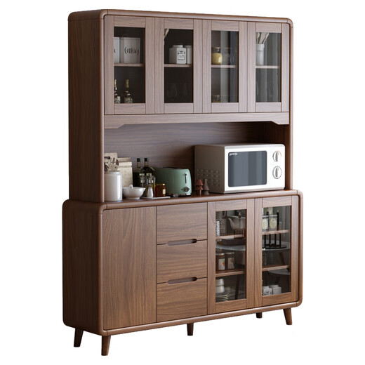 Rayle Chinese Ligne de plateau en bois massif Thé et armoire à vin moderne armoire de rangement de cuisine simple moderne Room de maison contre le mur DJ5012 combinaison 120 * 40 * 200cm