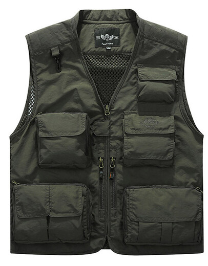 JP Spring-, Sommer- und Herbst-Dünn-Herren-Weste Multi-Pocket-Schnellrocknen Bergsteigerfotografie Jacke 9898 Military Green 2xl (geeignet für 155 Jin [Jin ist 0,5 kg] -170 Jin [Jin gleich 0,5 kg]))