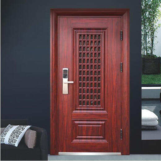 勤凯红色气窗甲级通风安全门进户门子母门家用透气门门中门防盗门 1970*860 裸门价