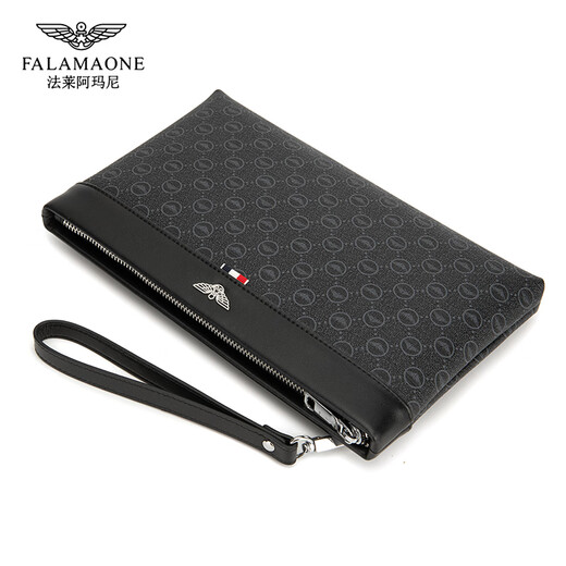 Falai Armani men's clutch bag men's fashion casual business large capacity handbag envelope bag trendy brand handbag black