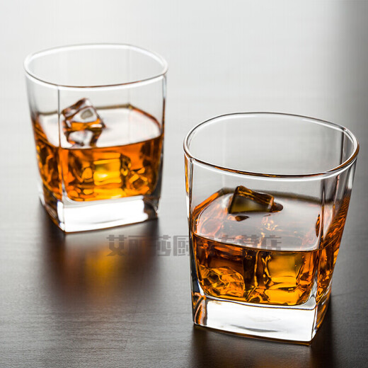 Ocean imported lead-free glass household heat-resistant tea cup water cup thickened whiskey cup beer cup drinking cup 6 whiskey cups (340ML)