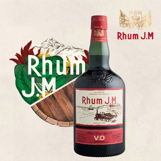 嘉冕(RhumJ.M)朗姆酒法国进口马提尼克岛农业朗姆酒洋酒调酒基酒 嘉冕法式VO朗姆酒 700mL 1瓶