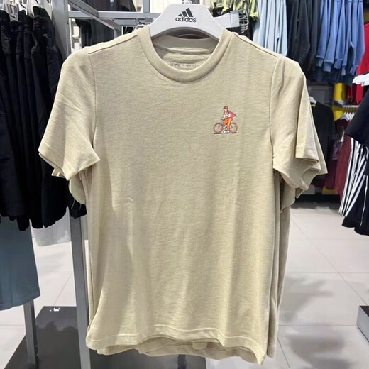 
Adidas neo men's and women's summer new product couple's short-sleeved casual breathable and comfortable round neck T-shirt HC9742 brown/same style 2XL