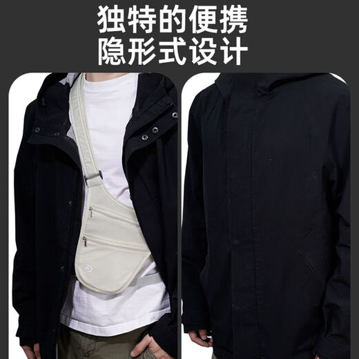 Sichuan Bus Anti-theft Body Bag, Travel Abroad Passport, Invisible Travel European Document Wallet, Arms Anti-theft Khaki-Double Bandage, Can't Be Pulled