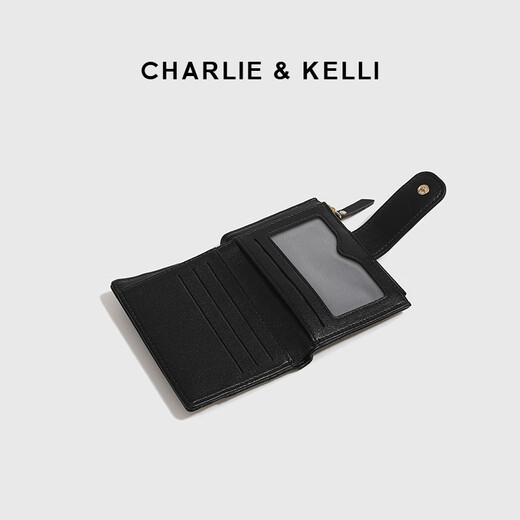 CHARLIE&KELLI CK brand bag women's bag 2025 new simple women's wallet versatile compact wallet birthday gift for women black