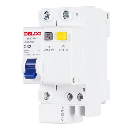 DELIXI air switch HDBE32LE1C32 household air switch with leakage protection small leakage protection circuit breaker 1P+N32A