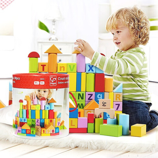 Bloques de construcción de grano grande de madera Hape Bloques de construcción de educación temprana de juguete infantil