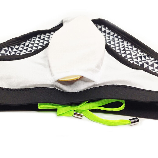 UXH男三角泳裤格子拼色黑色游泳裤好品质涤纶氨纶面料泳池沙滩海洋 黑色 XL