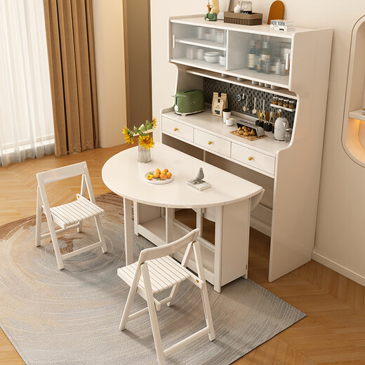 Tanhuaxuan solid wood sideboard dining table integrated wall storage cabinet wine cabinet modern simple storage cabinet kitchen with dining table side cabinet 1.25 meters single sideboard