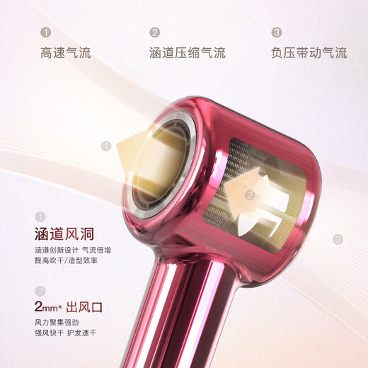 LANSAM zero-speed hair dryer household high-speed negative ion hair care high-speed quick-drying dryer-less leaf gift birthday gift for girls gift box version Yaoguang Black Youth Edition