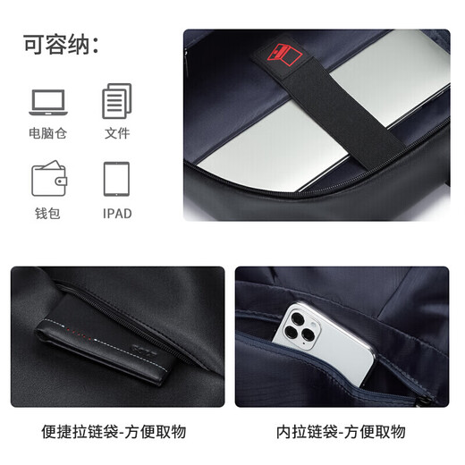 Golf (GOLF) backpack men's large-capacity backpack men's Korean version student school bag 15-inch computer bag travel bag black