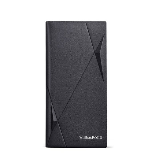 Kaiser Paul Polo Herren Brieftasche Herren Lange Multi-Card-Kartenbeutel Herren reiner Kuhladen dünner Casual Card Clip Schwarz dünn