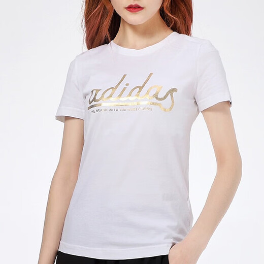 阿迪达斯 （adidas）短袖女装2025夏季新款跑步训练健身运动休闲时尚透气圆领T恤 FM6174 S
