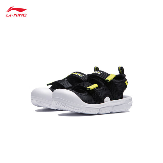 Li Ning Children's Shoes Sandals for Boys and Girls Contrast Color Soft and Comfortable Sports Shoes Black-3 25