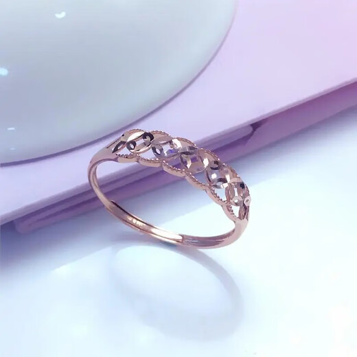 DL 1998 Fat Donglai same style purple gold ring gold-plated Russian 14K color gold hollow simple temperament rose gold adjustable hollow ring (opening adjustable)