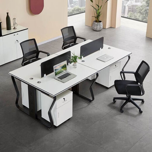 Elorin staff desk and chair combination 4 people 6 four person butterfly desk staff workstation card base double office table desktop 16 thick + semi-hidden wire box double seat 120*120 color remarks