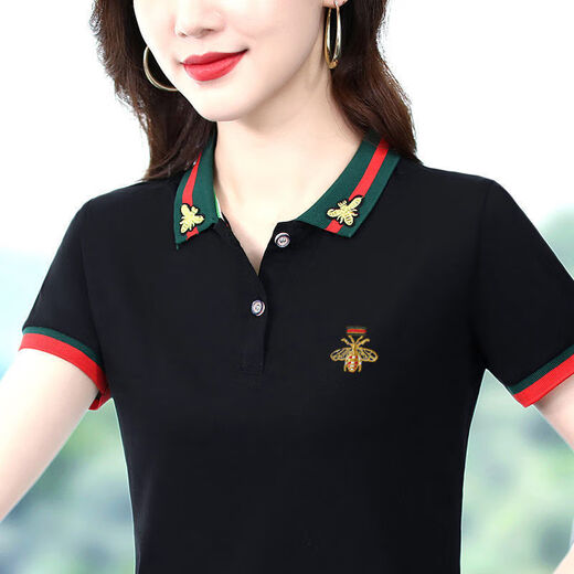 张饭雨品质短袖2022夏季新款polo衫宽松韩版ins潮运动翻领刺绣上衣 688#白色刺绣款 3XL  建议140-152斤