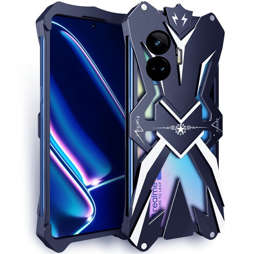 龙岂 realme真我GT2Pro手机壳防摔全包真我GTneo5se保护套全金属边框定制外壳gt5Pro散热RMX3888铁壳男 真我GT neo5se 全金属-雷神：黑色
