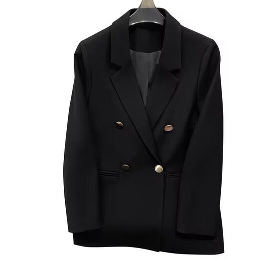 KAHTOP2026 Spring and Autumn New Style Small Suit Jacket Women Korean Style Straight Casual Fashion Temperament Slim Suit Top MIM Black XL 115-125Jin Jin is equal to 0.5 kg