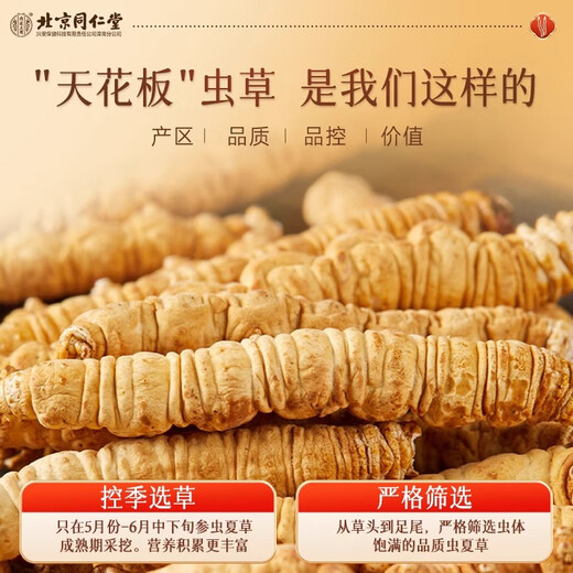Beijing Tongrentang Cordyceps sinensis [large Cordyceps king] 1g about 3 first stubble unbreakable grass high-end tonic products