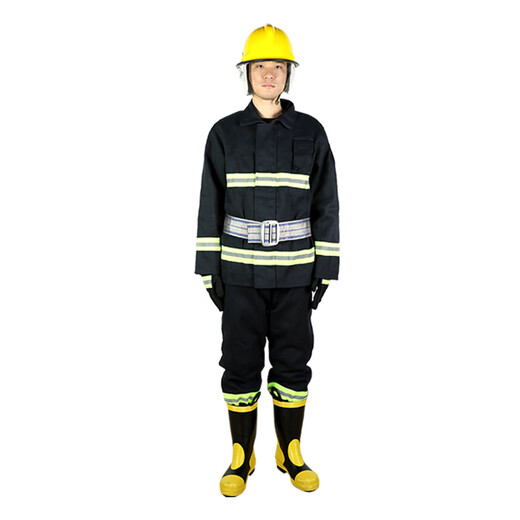 Su Xing 02 Fire Fighting Suit Thin Fire Fighting Suit Set Firefighting Combat Suit Six-piece Flame Retardant Protective Suit Training Suit (Imitation Korean Helmet)
