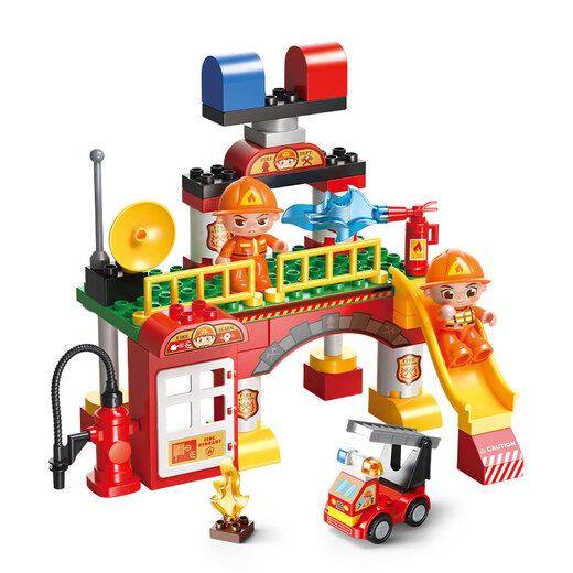 FEELO is compatible with LEGO large particle children's building block toys boys and girls birthday gifts fire station Y42003