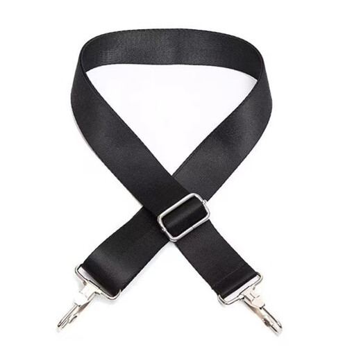 Wenzhi men's bag shoulder strap accessories men's computer bag shoulder bag with crossbody bag strap nylon adjustable wide strap 2.5cm wide black - bright silver buckle 140cm