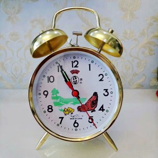 WCZ Mecánico despertador Mecánico Pure Mechanical Super gran volumen Hendeshoe Reloj Vintage Retro Retro Nostálgico Manual creativo Bobinado 867 Gold Mechanical Trompeta