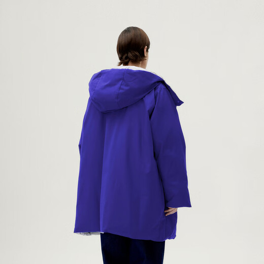 LESS冬双面穿白鸭绒羽绒服女设计感保暖中长款抽绳外套2NAC12530 403/深蓝 M