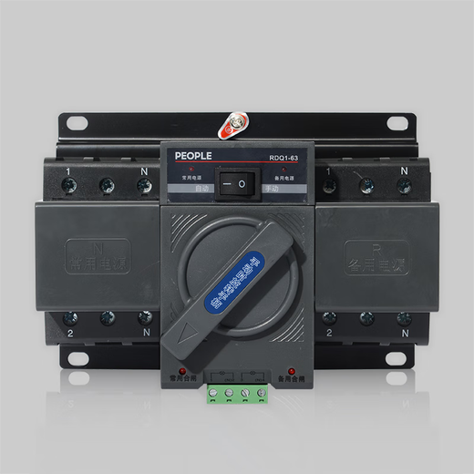 人民双电源自动转换开关RDQ1交流电自发电备用电源切换控制 2P 50A