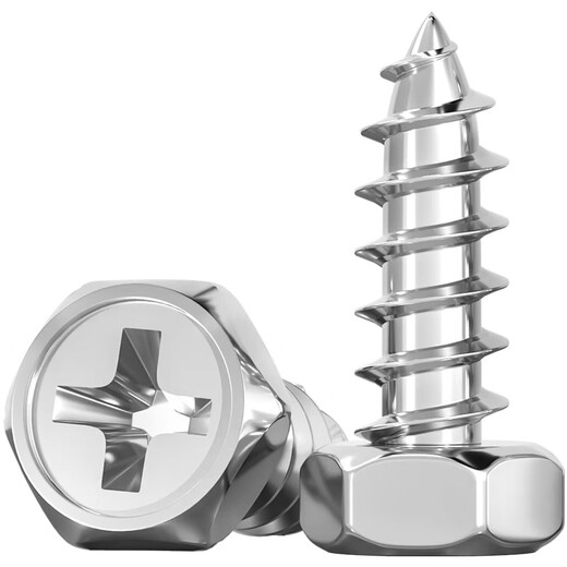 Tianzhuo Hardware 304 stainless steel cross concave outer hexagonal self-tapping screws extended concave self-tapping wood screws MM4M5M6M8 M4*40 10 pcs