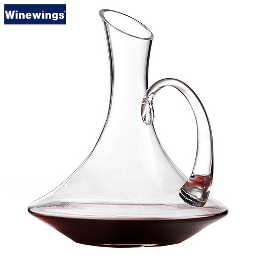WINEWINGS household European creative red wine decanter crystal glass with handle wine divider with scale lead-free red wine divider red wine jug red wine bottle 1500ml wide mouth without handle