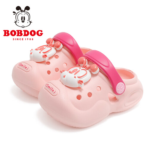 Babu Dou children's shoes girls slippers summer soft bottom baby beach shoes children's hole shoes 117342003 warm pink 160
