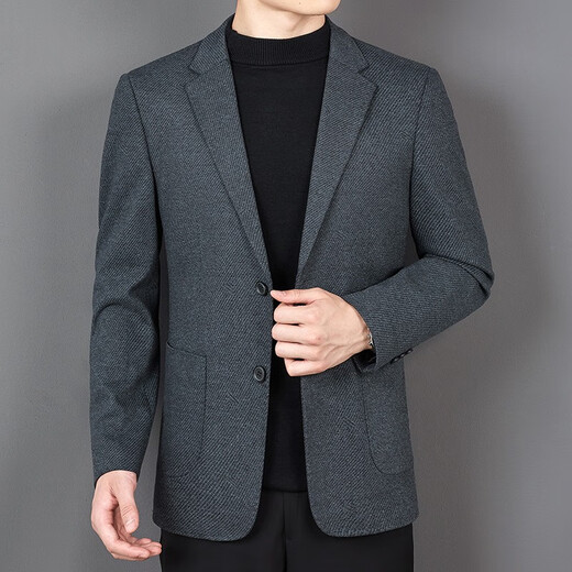 Pierre Cardin high-end wool suit men's jacket autumn and winter new men's business casual small suit men's non-iron single suit men's 2862 style - dark gray 50 175 yards - suitable for weight 125-140 Jin Jin equals 0.5 kg