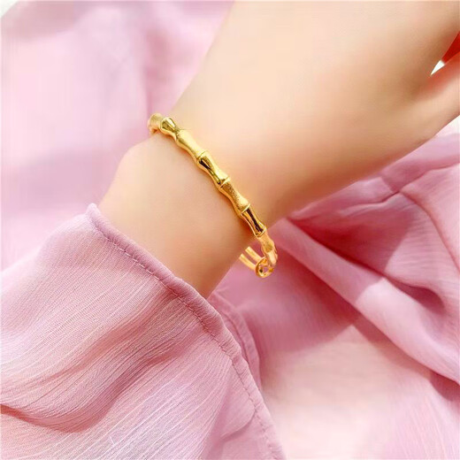 Manshuai Baby Bracelet Gold Bamboo Joint Bracelet 3d Bracelet en or dur Gol 999 Baby Full Moon Bracelet complet Childre