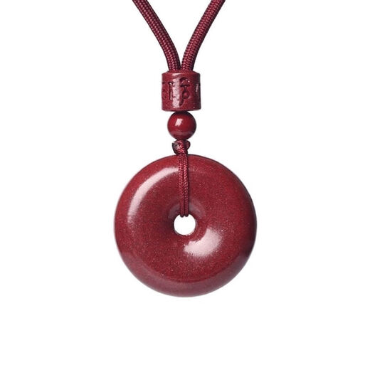 Cinnabar Peace Buckle Pendant Necklace for Men and Women Zodiac Year Sweater Necklace Birthday Gift Peace Buckle Necklace Large 3cm