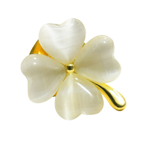 Zuoou anti-exposure corsage brooch for women, simple temperament, small pearl button, anti-exposure pin buckle, girl student collar pin, four-leaf clover