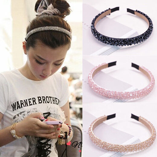 Tang Funi headband women's high-end going out headwear headband girls children's rhinestone headband face wash headband headband women 2024 new style champagne color